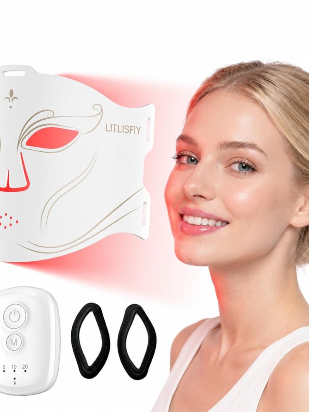 NEW 400 LEDs Mask Wireless 2000mAh Battery Soft 3 Min
